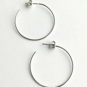 sterling silver fine hoop earrings